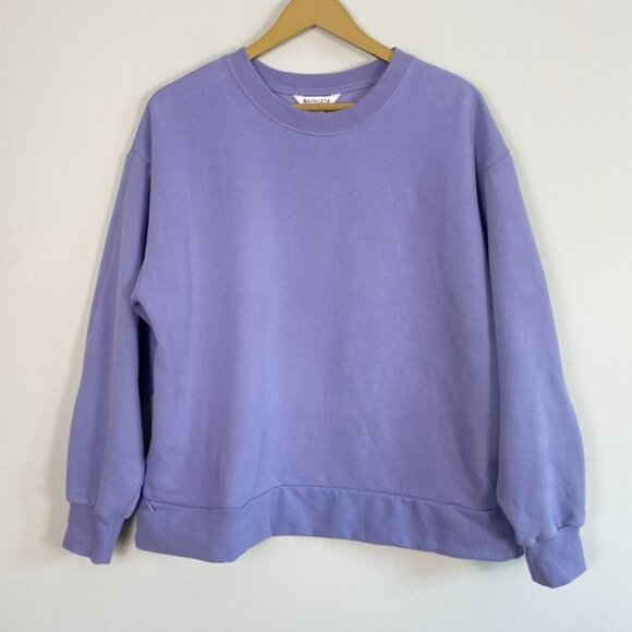 Athleta Purple Retroplush Crewneck Sweatshirt with Hidden Pocket - Picture 2 of 10